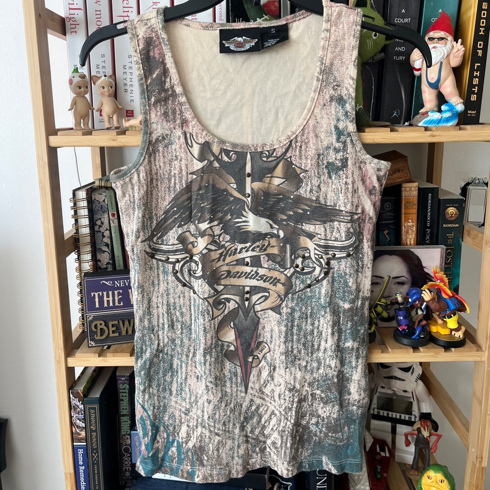 Harley Davidson Women’s All Over Pattern Print Tank Top Size Small